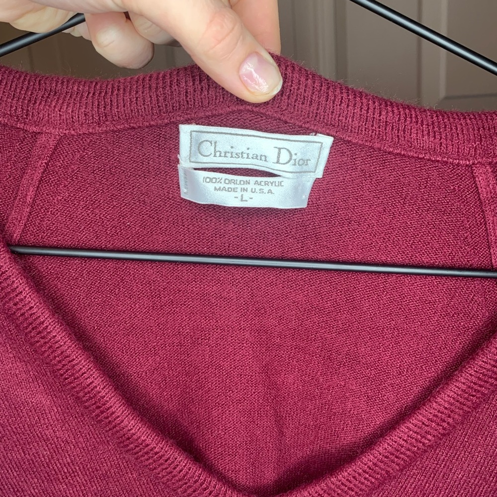 Dior red sweater it’s very soft almost like cashmere